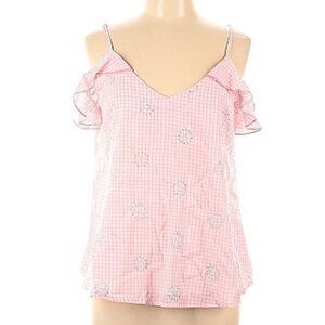 *Gypsies & Moondust* Pink Gingham Eyelet Top Sz L